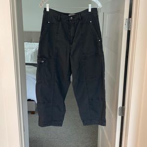 Anthropologie Utility Cargo Leg Pants, Washed black soft fabric